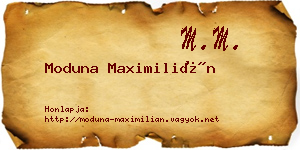 Moduna Maximilián névjegykártya